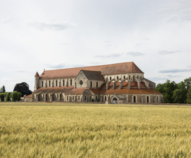 Abbaye de Pontigny et champ de blé
